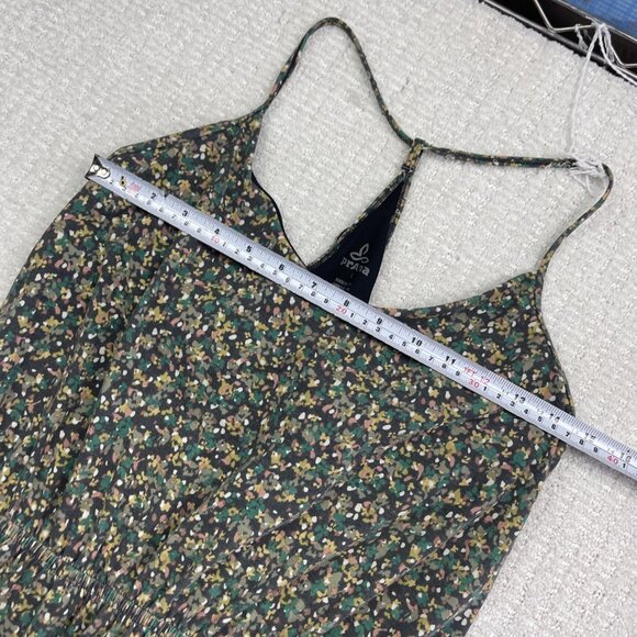 PrAna Dress Women L Green Floral AOP Outdoor Active Nature Built In Shelf Bra - Picture 6 of 13